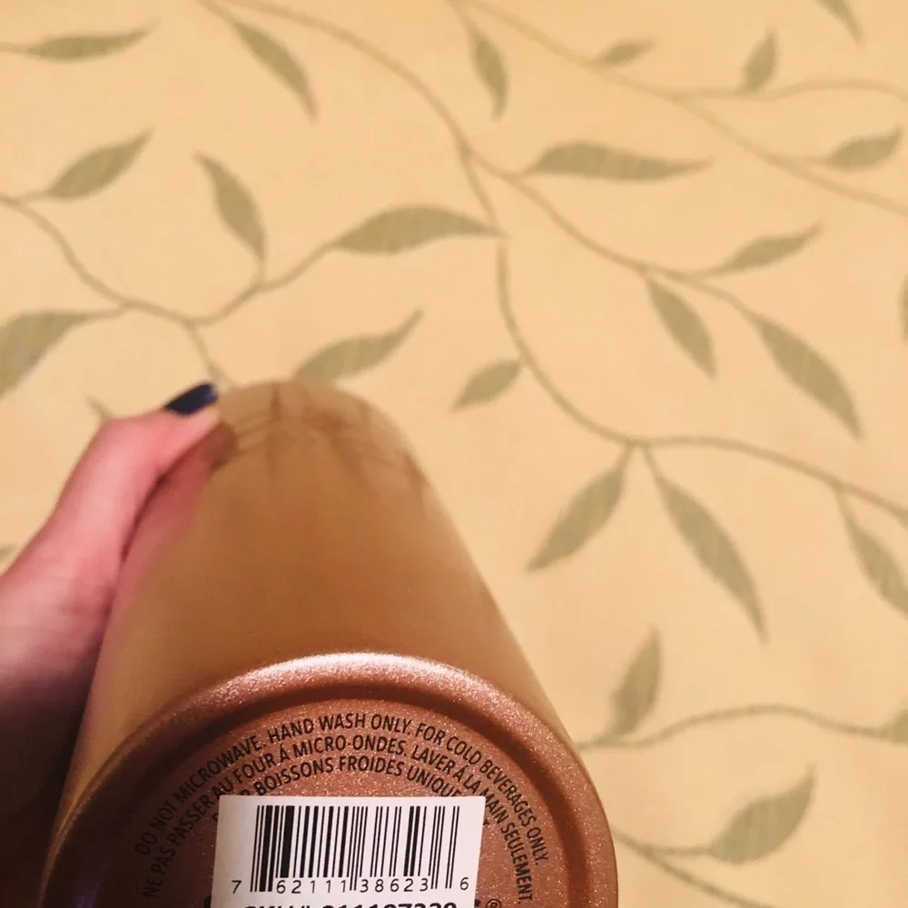 Starbucks Rose Gold Cold Cup Holiday